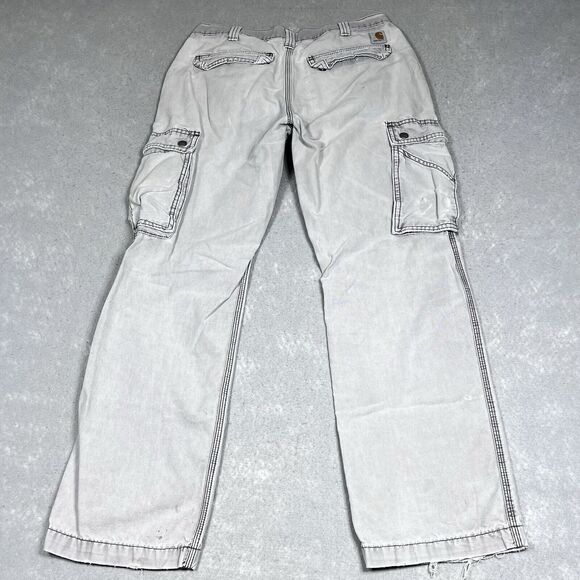 Vintage Carhartt Pants Men Gray Cargo Relaxed Fit Skater Work Chore Actual 32x29 - Picture 9 of 15